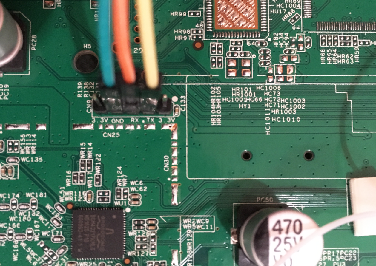 UART on the board, complete with headers